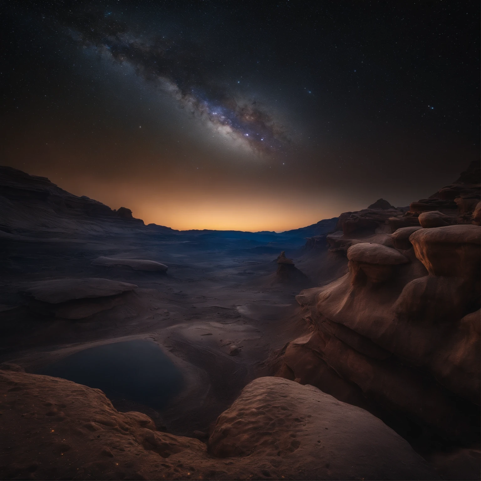 Master Parts、Superior Quality、superior image quality、The 8k quality、Beautiful pictures of the starry sky、magnifica、Arched Milky Way:1.25、Looking at space from the Moon:1.9、Craters on the Moon:1.9