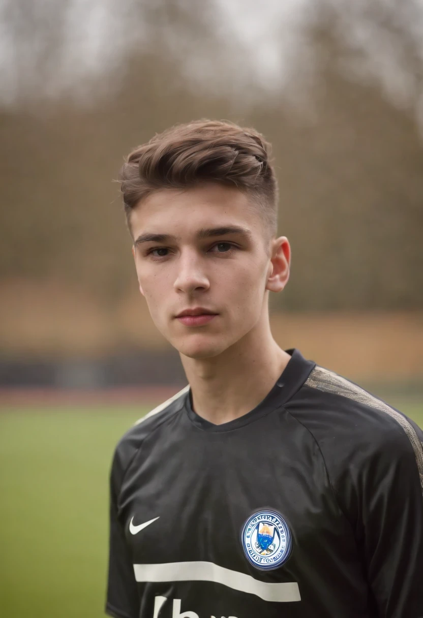 Homem Soccer Player in Leicester City, -yeld madifferent face, different hair, black Nike gloves, promising player