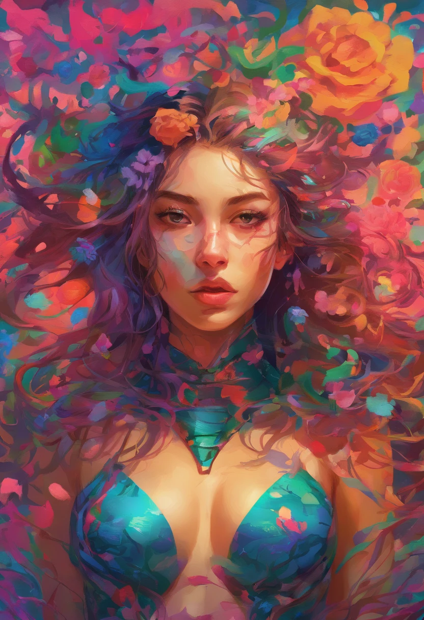 (insanely detailed, bloom:1.5), ((solo)), (highest quality, (colourful), (high sharpness), ((detailed pupils)), grey eyes, ((painting:1.1)), (digital painting:1.1), detailed face and eyes,Masterpiece, best quality, highly detailed photo:1, 8k, detailed face,photorealistic, (black Hair,ponytail hair cut, ecstatic:1.1),(18yo woman:1),((Large Breast)), sharp, ((perfect body)), realistic, real shadow, 3d, half body photo 2girls on crowded cyberpunk city, ((black jacket)), black leather pants, (black sexy obsessive bra), ((full body)), ((cyberpunk night city background))