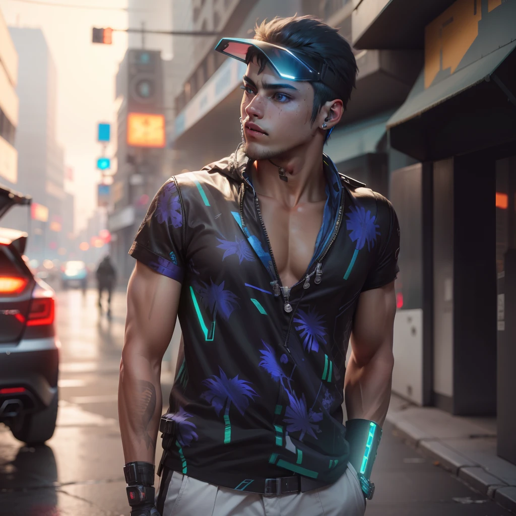 background change cyberpunk cute boy ultra realistic 8k