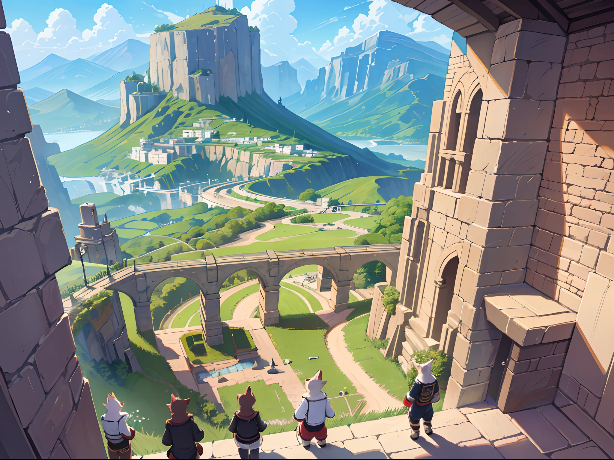 super high resolution, detailed background, World Heritage Site, 6+boys, 6+girls, Happy, joyful, absurdres(Photos of solo travelers)(kemono, furry anthro),