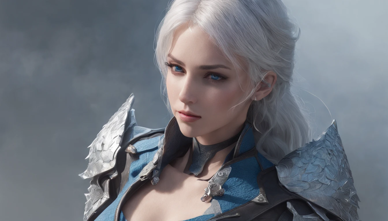 Cirilla Fiona Elen Riannon，Highest image quality，Outstanding details，超高分辨率，（Fidelity：1.4）, Favor the details，closeup cleavage，Ride a dragon，High-tech dragon knight mech，He has a delicate and beautiful face，（（Blue-white flying semi-mechanical fuselage：1.8）），Raised sexy，frontage，Cidade futuristica，mechanically aesthetic，Virtual Engine 5，Perfect detail rendering，rendering by octane，hyper HD