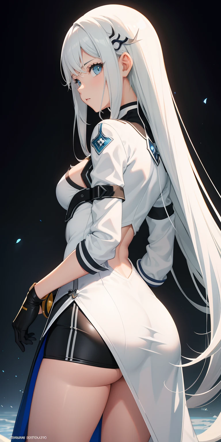 garota,olhos azuis,jaqueta preta,camisa branca,cabelos pretos longos ,rabo de cavalo, estilo anime,kirito,sao