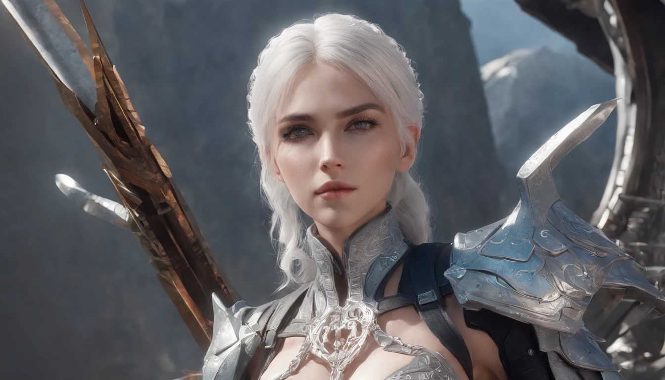 Cirilla Fiona Elen Riannon,Highest image quality,Outstanding details,超高分辨率,(Fidelity:1.4), Favor the details,closeup cleavage,Ride a dragon,High-tech dragon knight mech,He has a delicate and beautiful face,((Blue-white flying semi-mechanical fuselage:1.8)),Raised sexy,frontage,Cidade futuristica,mechanically aesthetic,Virtual Engine 5,Perfect detail rendering,rendering by octane,hyper HD