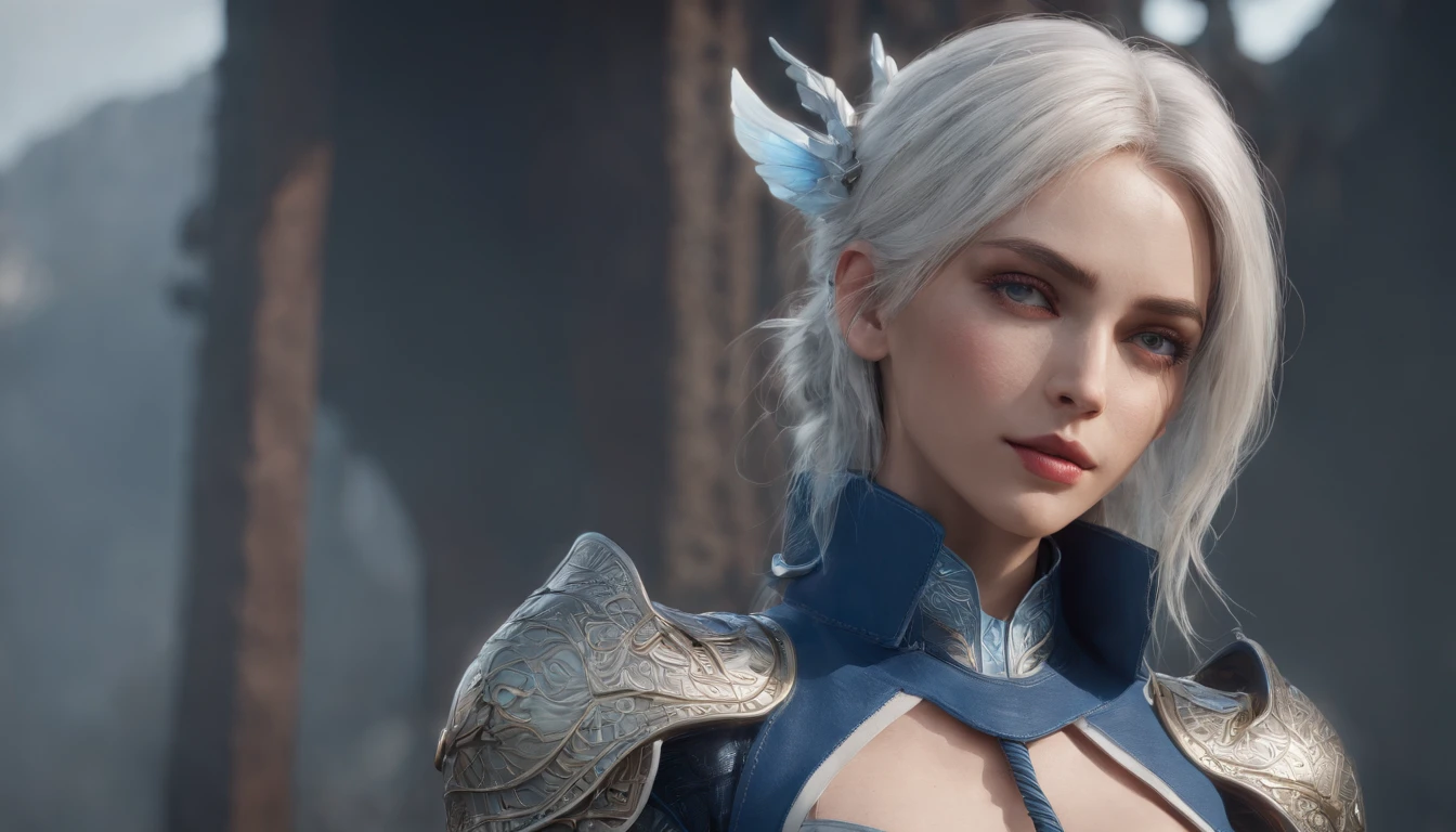 Cirilla Fiona Elen Riannon,Highest image quality,Outstanding details,超高分辨率,(Fidelity:1.4), Favor the details,closeup cleavage,Ride a dragon,High-tech dragon knight mech,He has a delicate and beautiful face,((Blue-white flying semi-mechanical fuselage:1.8)),Raised sexy,frontage,Cidade futuristica,mechanically aesthetic,Virtual Engine 5,Perfect detail rendering,rendering by octane,hyper HD