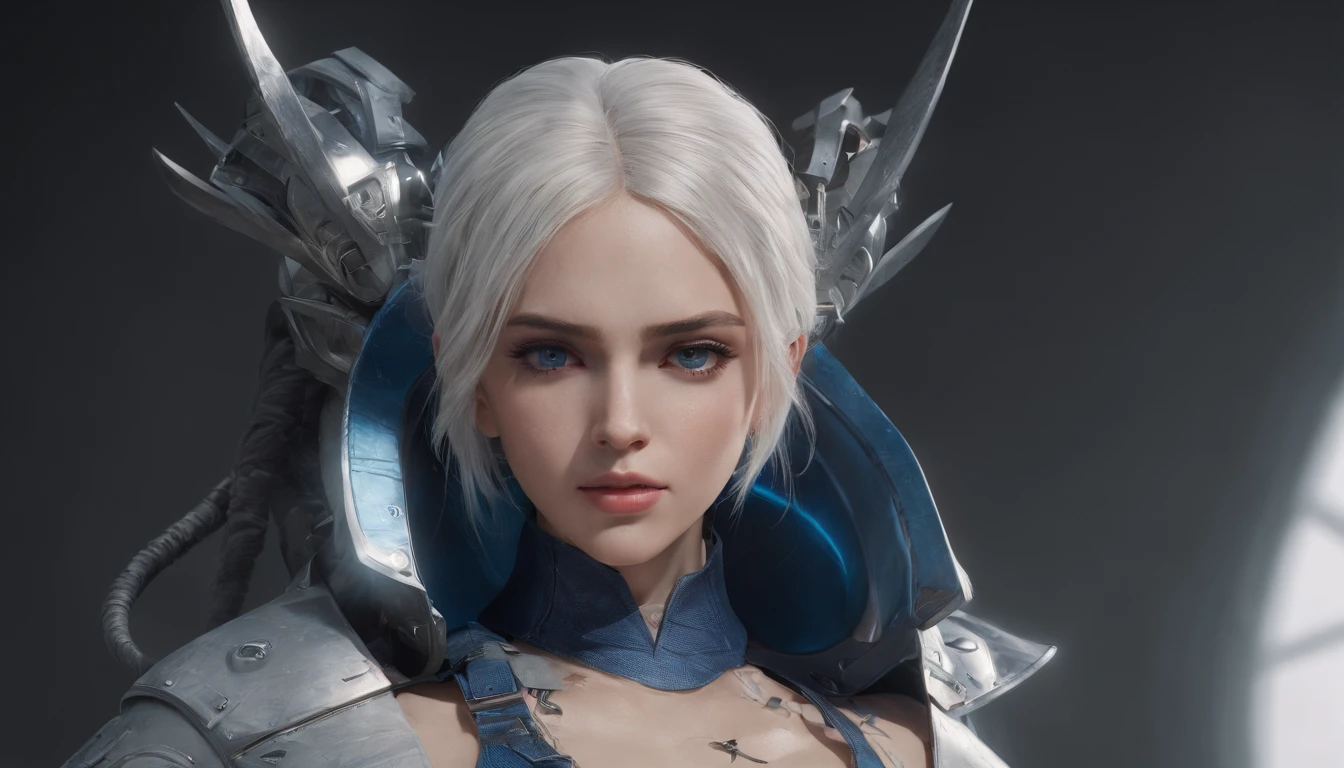 Cirilla Fiona Elen Riannon,Highest image quality,Outstanding details,超高分辨率,(Fidelity:1.4), Favor the details,closeup cleavage,Ride a dragon,High-tech dragon knight mech,He has a delicate and beautiful face,((Blue-white flying semi-mechanical fuselage:1.8)),Raised sexy,frontage,Cidade futuristica,mechanically aesthetic,Virtual Engine 5,Perfect detail rendering,rendering by octane,hyper HD