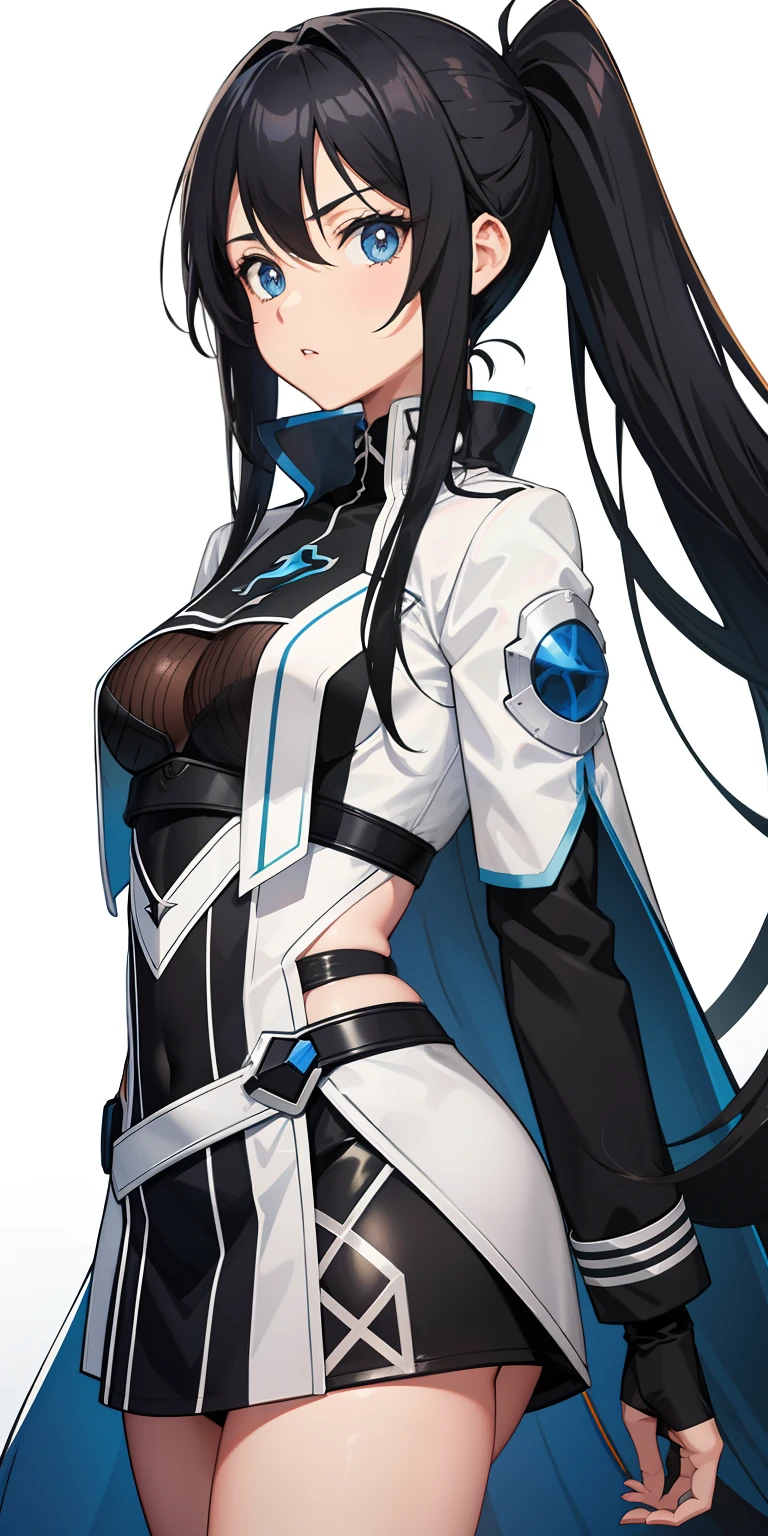 absurdres, highres, (official art, beautiful and aesthetic:1.2), front view, 1girl, solo, <lora:pawoonekoyanagi7:1>, pawoonekoyanagi, hair over one eye, very long hair, black hair, blue eyes, jacket, fingerless gloves, large breasts, (shining eyes:1.2), (fractal art, (kaleidoscope:0.9), colorfield painting), (shine effects, seraph effects, lighting effects:1.25), upper body, looking at camera,