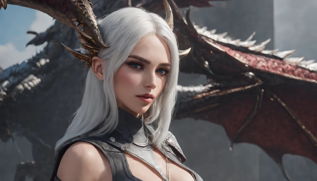 (realistic:1.5), 1girl, (purple eyes:1.1), long hair, collarbone, looking at viewer, solo focus, bangs, shiny skin, blurry background, deep of field,
(dragon:1.5), (dragon girl), (dragon wings), (fantasy art:1.0), photo realistic, dynamic lighting, volumetric lighting, very detailed faces, 4k, (in the dark:1.4), deep shadow, low key, cowboy shot, (white hair:1.3), (pale skin:1.3), <lora:XXMix9_v20LoRa:0.8>