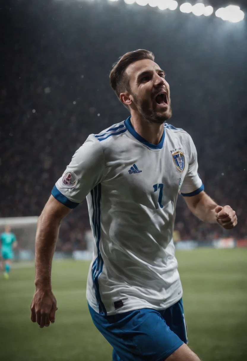 Homem Soccer Player Celebrating goal
