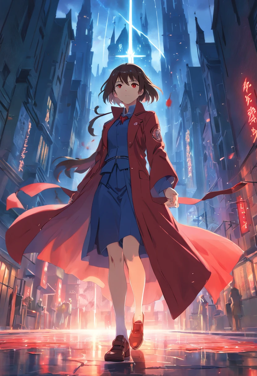 (best quality,highres,ultra-detailed,realistic:1.37),dark,gothic,vampire,Alucard,heroic pose,red eyes,long silver hair,detailed facial features,high collar coat,masculine,confident expression,sword,nighttime castle backdrop,dark shadows,misty atmosphere,moonlight,ominous,haunting,medieval architecture,Victorian style clothing,dramatic lighting,blood red color palette,Intense action scene,elements of fantasy,mythical creatures,aura of power