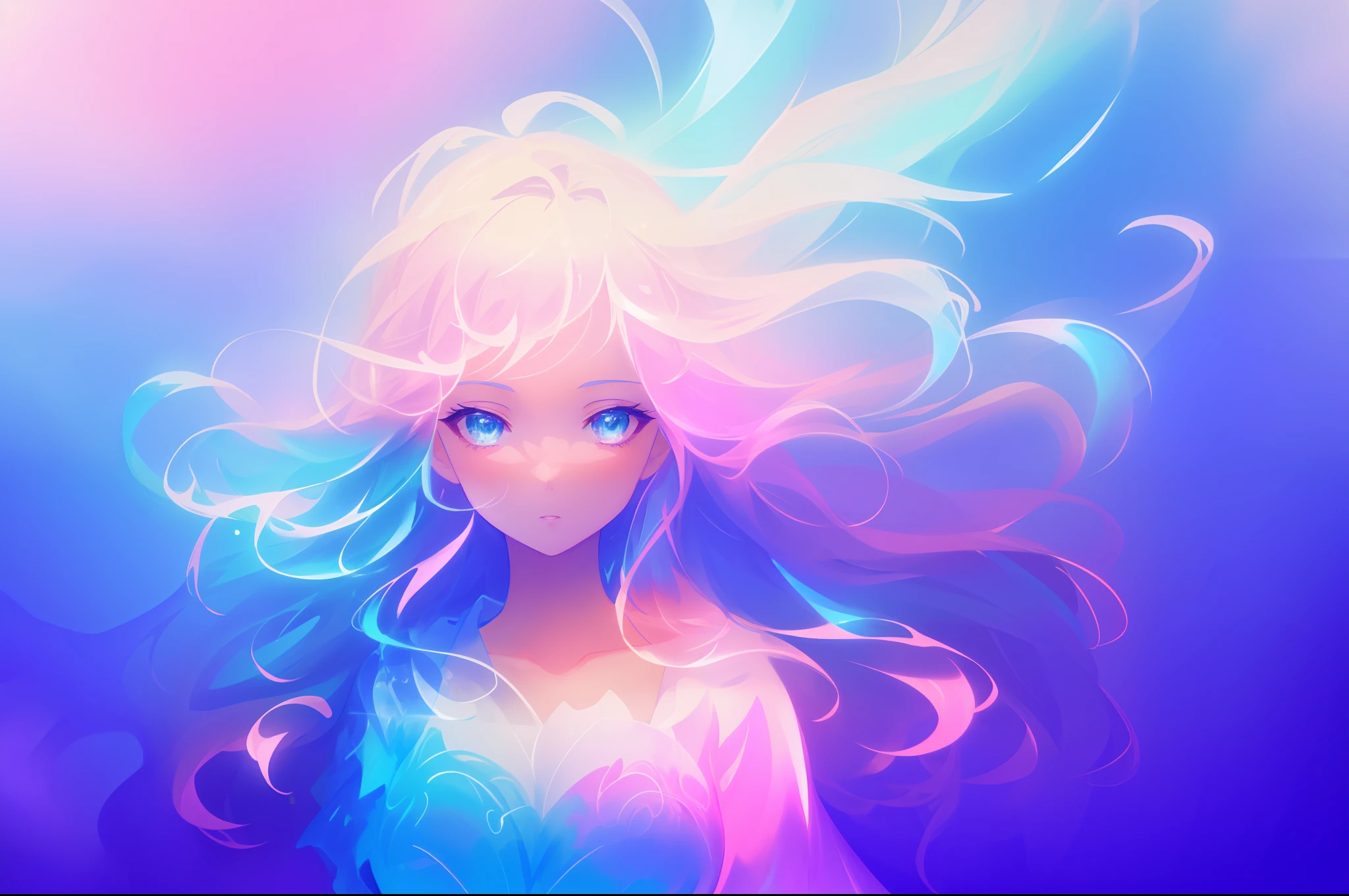 beautiful anime girl in glowing dress, inspired by Glen Keane, inspired by Lois van Baarle, disney art style, by Lois van Baarle, glowing aura around her, by Glen Keane, jen bartel, glowing lights! digital painting, flowing glowing hair, glowing flowing hair, beautiful digital illustration, fantasia background, whimsical, magical, fantasy, beautiful face, ((masterpiece, best quality)), intricate details, highly detailed, sharp focus, 8k resolution