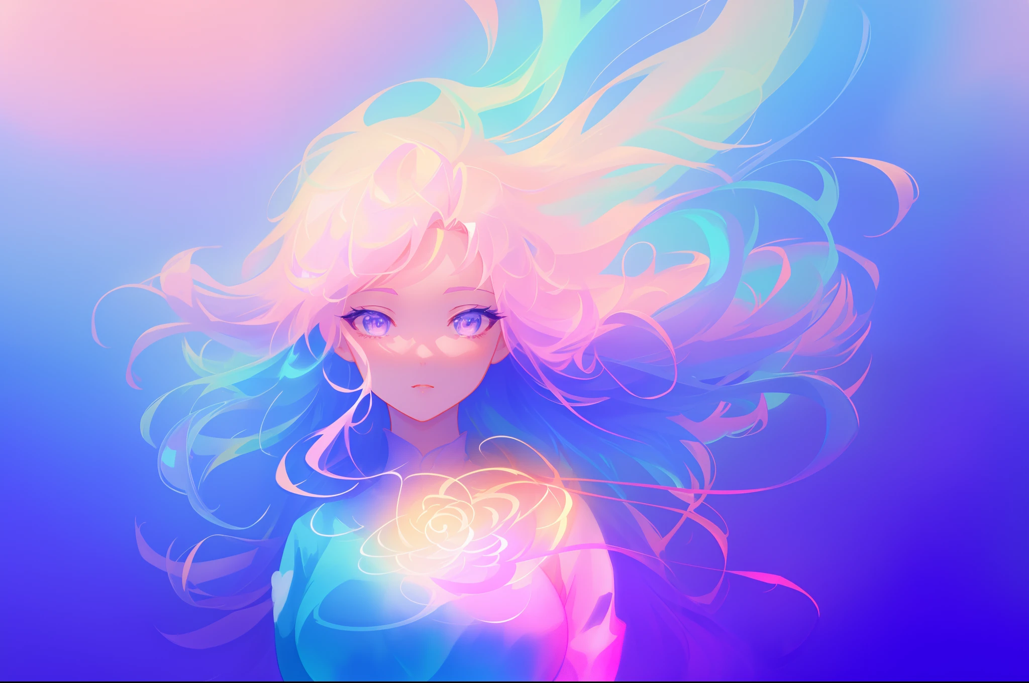 beautiful anime girl in glowing dress, inspired by Glen Keane, inspired by Lois van Baarle, disney art style, by Lois van Baarle, glowing aura around her, by Glen Keane, jen bartel, glowing lights! digital painting, flowing glowing hair, glowing flowing hair, beautiful digital illustration, fantasia background, whimsical, magical, fantasy, beautiful face, ((masterpiece, best quality)), intricate details, highly detailed, sharp focus, 8k resolution