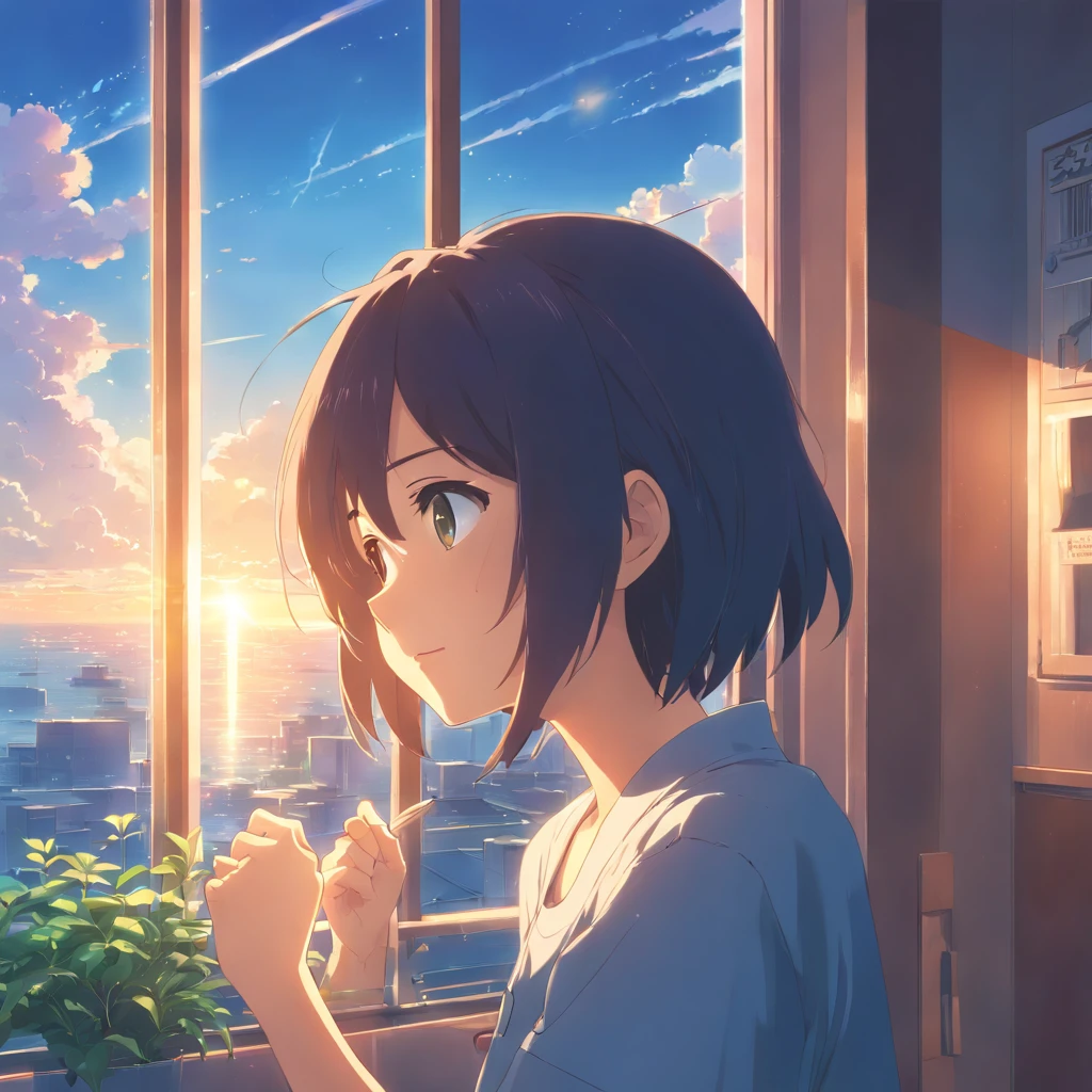 hand closes the window
