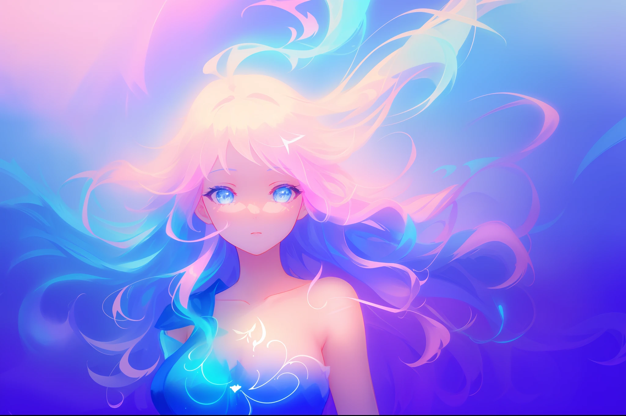 beautiful anime girl in glowing dress, inspired by Glen Keane, inspired by Lois van Baarle, disney art style, by Lois van Baarle, glowing aura around her, by Glen Keane, jen bartel, glowing lights! digital painting, flowing glowing hair, glowing flowing hair, beautiful digital illustration, fantasia background, whimsical, magical, fantasy, beautiful face, ((masterpiece, best quality)), intricate details, highly detailed, sharp focus, 8k resolution