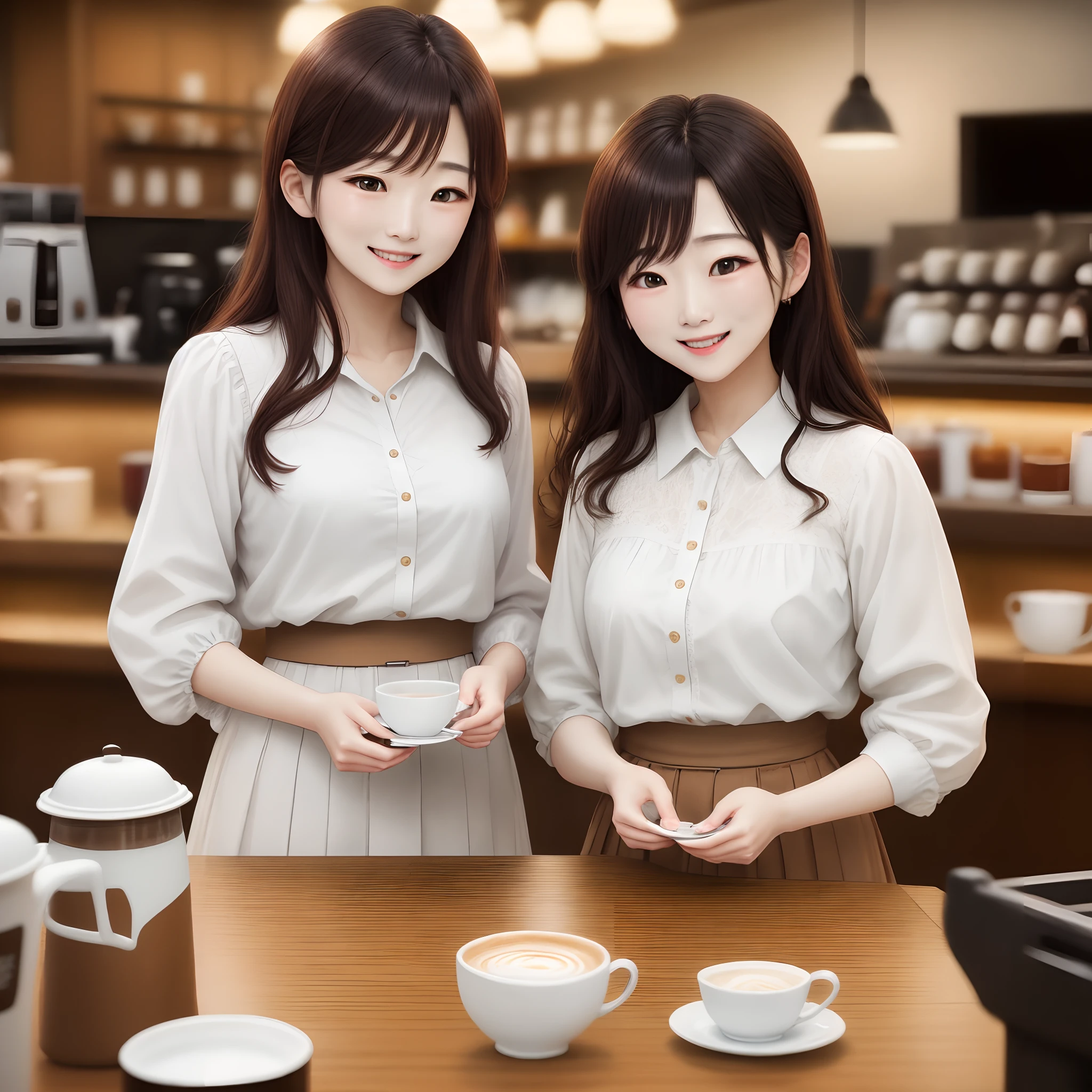 2 man 1 lady talk in cafeteria, colour subtle for intire senerio