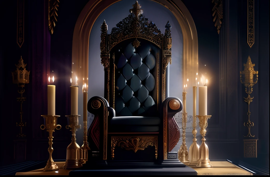 Throne seat with skulls and bones