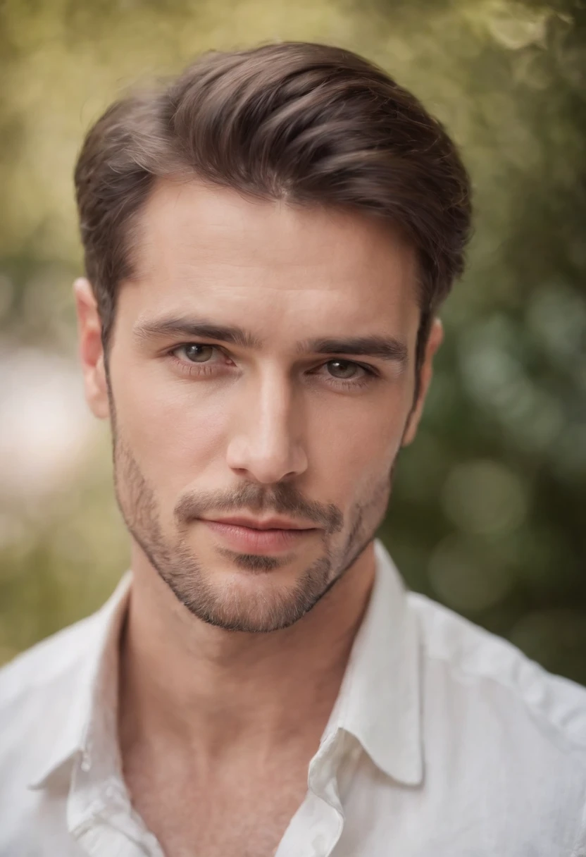 Handsome man portrait 30 year old round face cinematic look