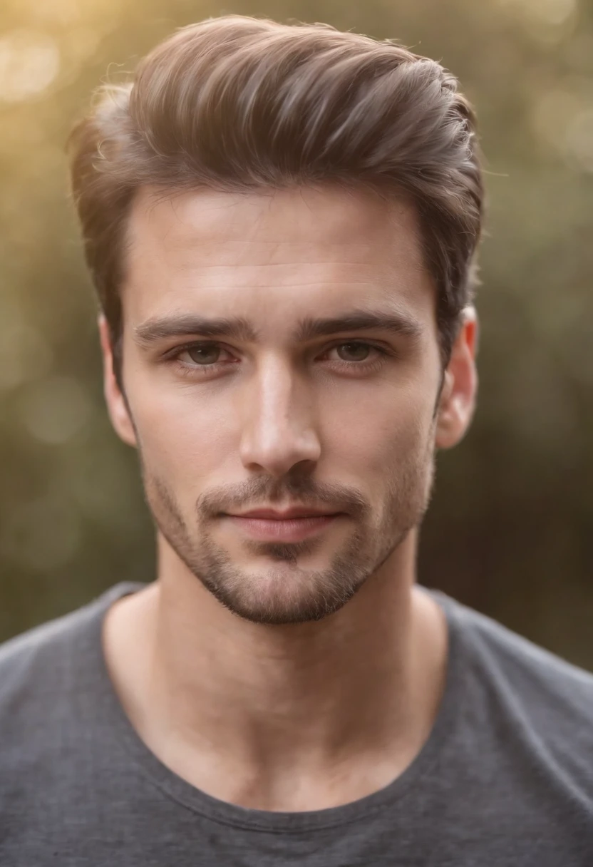 Handsome man portrait 30 year old round face cinematic look