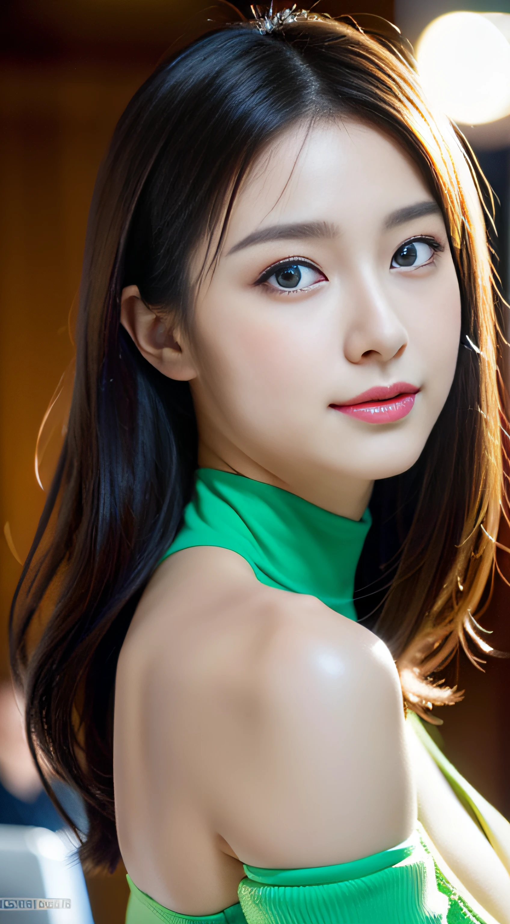 (((32K,very high res, high detailing, highly accurate,Masterpiece Girl 1))),Raw photo & realistic atmosphere,beautiful dark blue eyes,Detailed mouth,Glossy lips,Detailed eyebrows,Soft white skin that shines with every detail,,Eyes drawn in detail、Very beautiful eyes with azure eyes,Detailed lips、Very beautiful face,Very well-formed face、Lifelike face,shiny beautiful lips,Beautiful eyebrows,Infinite reality,Best design,(Insanely cute Japan girl,Healthy style,Beautiful breasts with big breasts,Very cute beautiful girl,Little GirlBest Natural Makeup,Japanese ido,Korean Idols,Japan Cheer Girl,Korean Cheergirls,Moist eyes,Dark beautiful eyes,Beautiful butt,beauty legs,,camel's foot,,Skinny Fingers,Detailed beautiful legs:1.3),超A high resolution、,Natural and realistic face,Back lighting,Pure eyes are too cute,(((photorealisim))),Reality Live Action,Wearing lime green latex cheongsam erotick Hotel a bed natta Matte Gloss Cyan Green Orange Red Purple Black Magenta Blue Lime Green