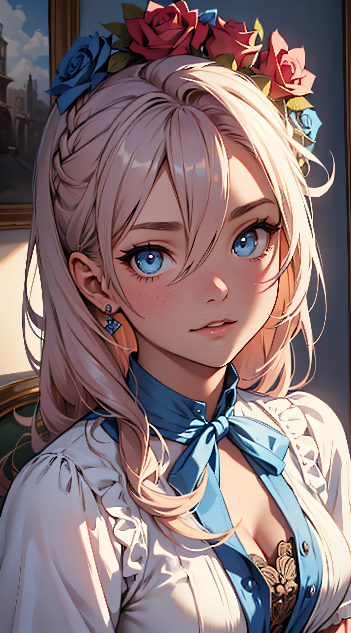 (Style antique, Girly: 1.2, cheveux roses: 1.1, yeux bleus: 1.1, Grands yeux)
