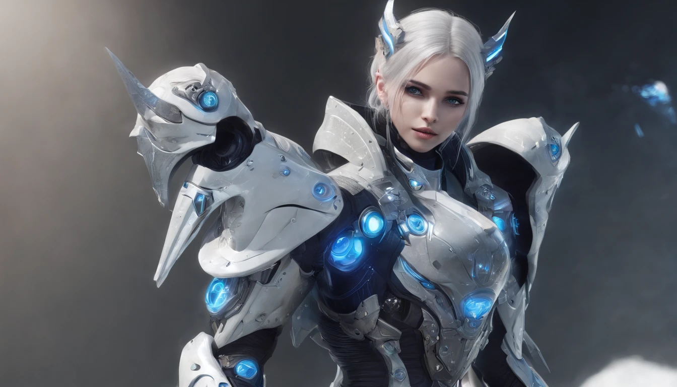 Cirilla Fiona Elen Riannon,Highest image quality,Outstanding details,超高分辨率,(Fidelity:1.4), Favor the details,closeup cleavage,Ride a dragon,High-tech dragon knight mech,He has a delicate and beautiful face,((Blue-white flying semi-mechanical fuselage:1.8)),Raised sexy,frontage,Cidade futuristica,mechanically aesthetic,Virtual Engine 5,Perfect detail rendering,rendering by octane,hyper HD