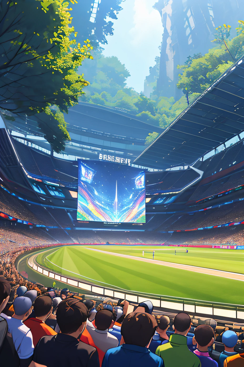 tmasterpiece,Best quality at best,high high quality,the Extremely Detailed CG Unity 8K Wallpapers,Vista a group of people,crowd cheering,("Asian Games"Banners:1.4),Opening ceremony venue