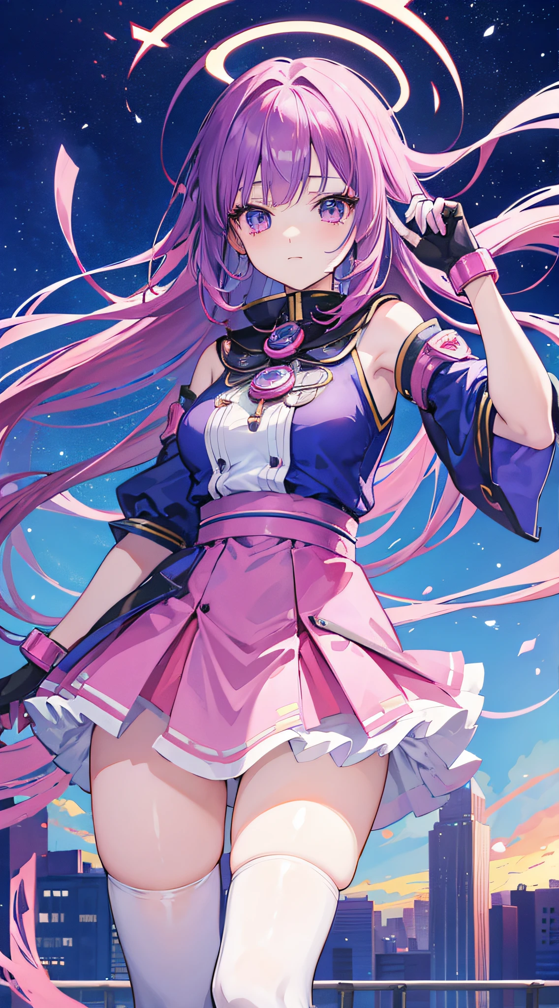Anime girl with long purple hair and pink gloves, anime manga robot!! Anime Girl, Marin Kitagawa Fan Art, (Anime Girl), Anime Moe Art Style, Anime Style, Anime Best Girl, Anime !!!!!!!!!!!!!!!, Zero Chan Art, Anime Girl, Cute Anime Manga Style, Anime Art Style, Cute Anime Girl [Guess no Ko], Yokoyari Mengo, Idol Singer, Blue Sky, Sunset