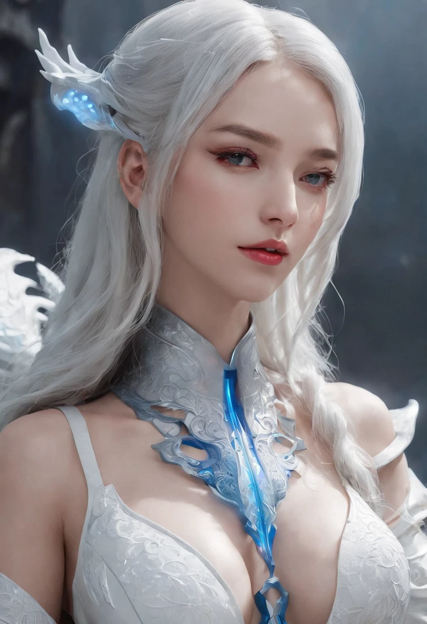 Luna Freya Knox Frey，Highest image quality，Outstanding details，超高分辨率，（Fidelity：1.4）, Favor the details，closeup cleavage，Ride a dragon，High-tech dragon knight mech，He has a delicate and beautiful face，（（Blue-white flying semi-mechanical fuselage：1.8）），Raised sexy，frontage，Cidade futuristica，Snow，themoon，mechanically aesthetic，Virtual Engine 5，Perfect detail rendering，rendering by octane，hyper HD，Highest image quality，Outstanding details，超高分辨率，（Fidelity：1.4）, Favor the details，closeup cleavage，Ride a dragon，High-tech dragon knight mech，He has a delicate and beautiful face，（（Blue-white flying semi-mechanical fuselage：1.8）），Raised sexy，frontage，Cidade futuristica，Snow，themoon，mechanically aesthetic，Virtual Engine 5，Perfect detail rendering，rendering by octane，hyper HD，动态照明，art  stations，poster for，Volumetriclighting，Very detailed faces，4k wallpapers，He has a delicate and beautiful face，long hair flowing，horse tailed，Fringed Hair Ornament，Dynamic perspective，White Hanfu，White gauze flying，red waistband，Sexy，Tradition Chinese Ink Painting，Surrounded by clouds，cherry blossom，fog atmosphere，Ride a white dragon，White dragon horn，dynamic viewing angle，电影灯光