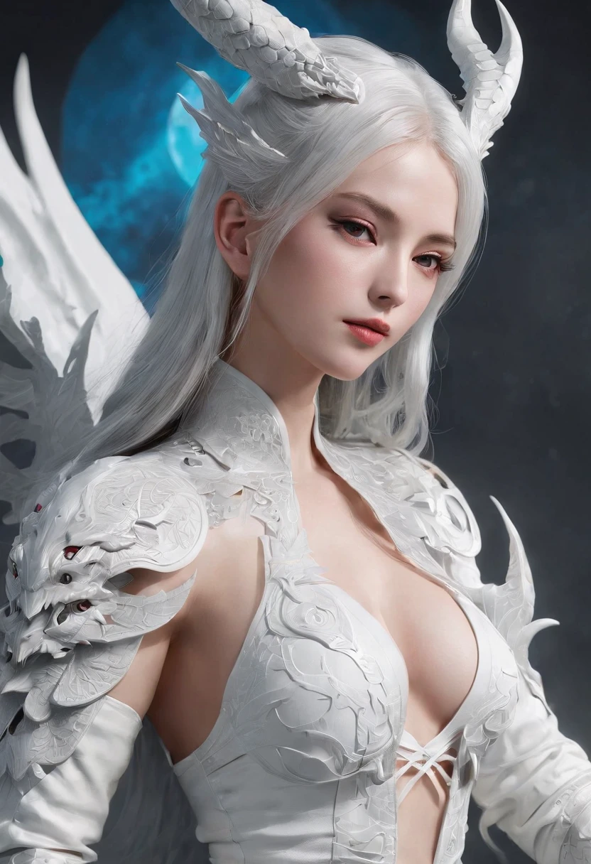 Luna Freya Knox Frey,Highest image quality,Outstanding details,超高分辨率,(Fidelity:1.4), Favor the details,closeup cleavage,Ride a dragon,High-tech dragon knight mech,He has a delicate and beautiful face,((Blue-white flying semi-mechanical fuselage:1.8)),Raised sexy,frontage,Cidade futuristica,Snow,themoon,mechanically aesthetic,Virtual Engine 5,Perfect detail rendering,rendering by octane,hyper HD,Highest image quality,Outstanding details,超高分辨率,(Fidelity:1.4), Favor the details,closeup cleavage,Ride a dragon,High-tech dragon knight mech,He has a delicate and beautiful face,((Blue-white flying semi-mechanical fuselage:1.8)),Raised sexy,frontage,Cidade futuristica,Snow,themoon,mechanically aesthetic,Virtual Engine 5,Perfect detail rendering,rendering by octane,hyper HD,动态照明,art stations,poster for,Volumetriclighting,Very detailed faces,4k wallpapers,He has a delicate and beautiful face,long hair flowing,horse tailed,Fringed Hair Ornament,Dynamic perspective,White Hanfu,White gauze flying,red waistband,Sexy,Tradition Chinese Ink Painting,Surrounded by clouds,cherry blossom,fog atmosphere,Ride a white dragon,White dragon horn,dynamic viewing angle,电影灯光