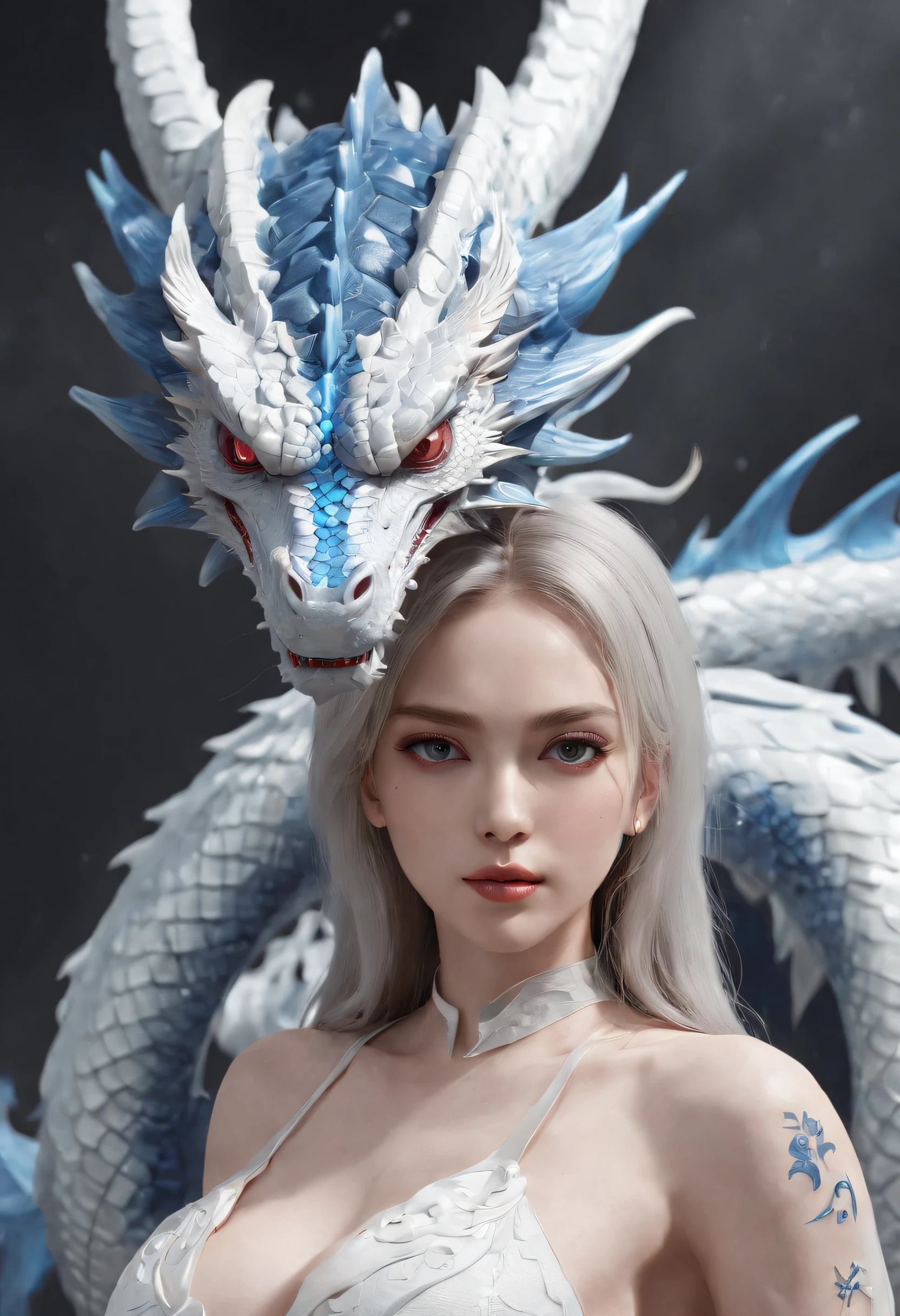 Luna Freya Knox Frey,Highest image quality,Outstanding details,超高分辨率,(Fidelity:1.4), Favor the details,closeup cleavage,Ride a dragon,High-tech dragon knight mech,He has a delicate and beautiful face,((Blue-white flying semi-mechanical fuselage:1.8)),Raised sexy,frontage,Cidade futuristica,Snow,themoon,mechanically aesthetic,Virtual Engine 5,Perfect detail rendering,rendering by octane,hyper HD,Highest image quality,Outstanding details,超高分辨率,(Fidelity:1.4), Favor the details,closeup cleavage,Ride a dragon,High-tech dragon knight mech,He has a delicate and beautiful face,((Blue-white flying semi-mechanical fuselage:1.8)),Raised sexy,frontage,Cidade futuristica,Snow,themoon,mechanically aesthetic,Virtual Engine 5,Perfect detail rendering,rendering by octane,hyper HD,动态照明,art stations,poster for,Volumetriclighting,Very detailed faces,4k wallpapers,He has a delicate and beautiful face,long hair flowing,horse tailed,Fringed Hair Ornament,Dynamic perspective,White Hanfu,White gauze flying,red waistband,Sexy,Tradition Chinese Ink Painting,Surrounded by clouds,cherry blossom,fog atmosphere,Ride a white dragon,White dragon horn,dynamic viewing angle,电影灯光