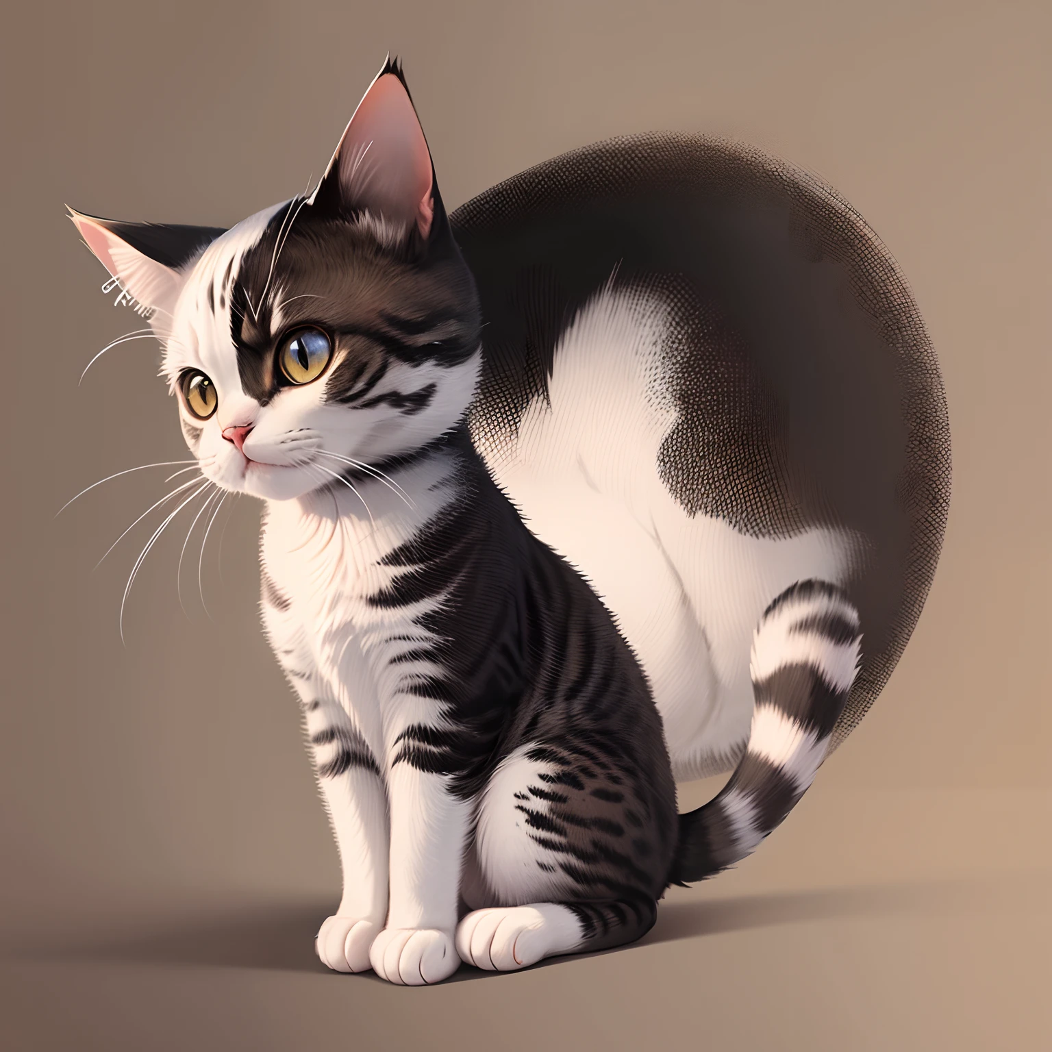 Illustration of a cat drawn with ink