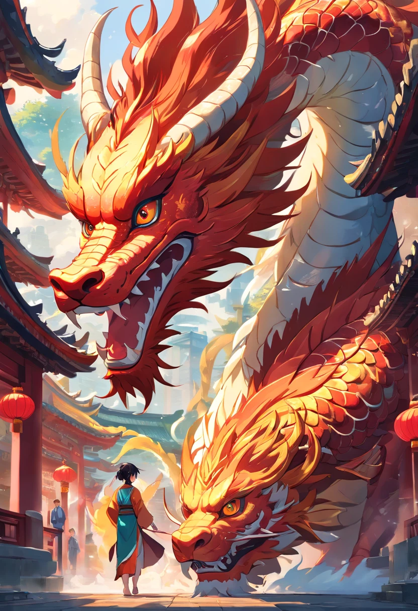 The prompt: Chinese Dragon, ((no humans))
Completed prompt: Chinese Dragon, vibrant red and gold colors, intricate scales, fierce expression, long serpentine body, sinuous movement, fiery breath, detailed claws and teeth, mythical creature, ancient Chinese folklore, majestic and powerful, traditional ink painting style, dramatic lighting, captivating and awe-inspiring, traditional ornate Chinese motifs. (best quality, ultra-detailed, photorealistic:1.37), vibrant traditional colors, dynamic composition, mythical creatures as the central focus, highlighted details, strong contrast, traditional Chinese artistic techniques.