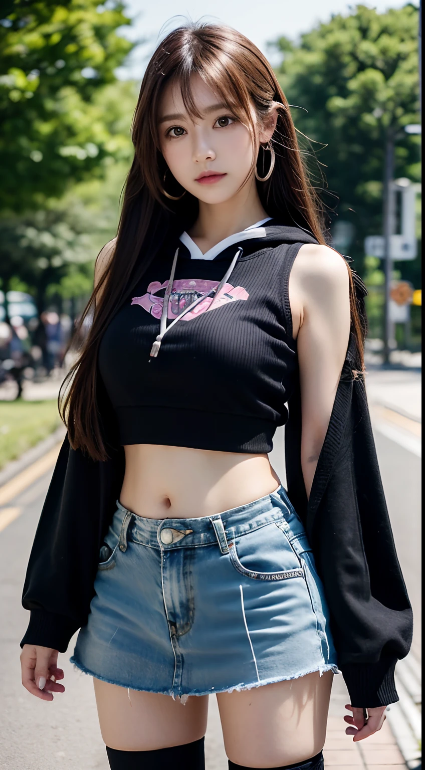 Works of masters,Best image quality,Higher quality,high detal,超高分辨率,8K分辨率,Realistic portraits,in a panoramic view,femele,solo person,nurses,stewardess,Waitress,cheering party,Dancer,ssmile,long whitr hair,A brown-haired,Pink hair,bobo head,ear studs,bangle,hoop earings,eardrop,jewelery,vests,white shirt,tee shirt,Sweaters,Hooded cape,pleatedskirt,denim short,hot pant,Plaid pattern,Armour,Metal armor,berserker armor,Combat boots,Facing the viewer,夏天,eventide,grassy fields,sea beach,城市,Bus stop,Train station,Warframe Law,Machine maiden law,Ice and fire method,Photography method