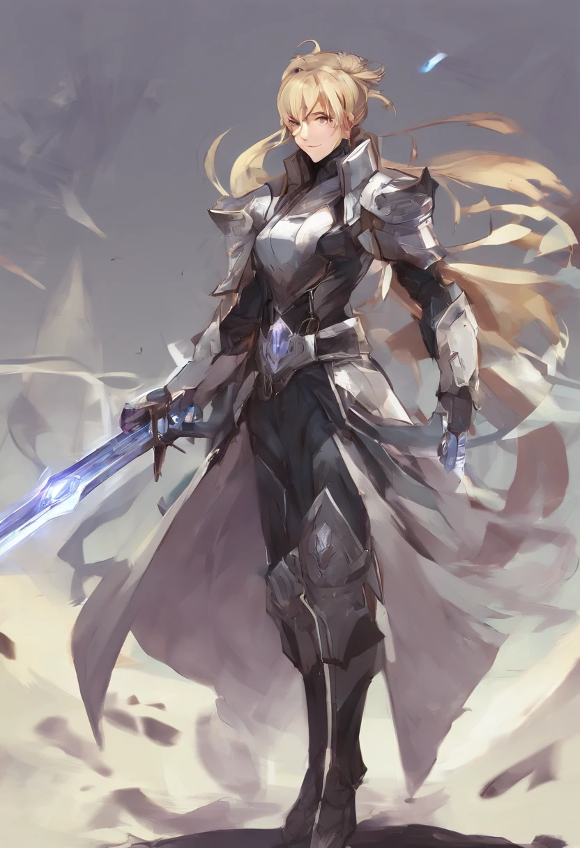 personaje saber de la serie FATE, cuerpo completo y detallada. detallada.