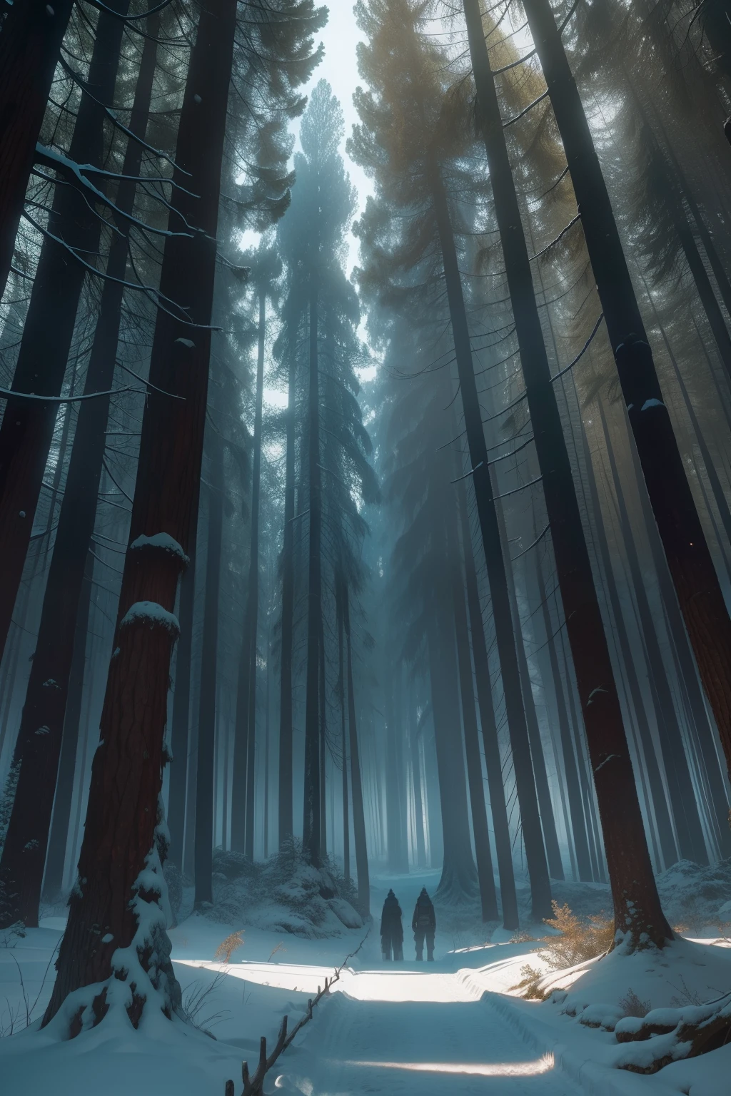The frigid forests of Cimeria, scenarios inspired by John Buscema's illustrations for Conan's stories ((detalhista))((cena majestosa)