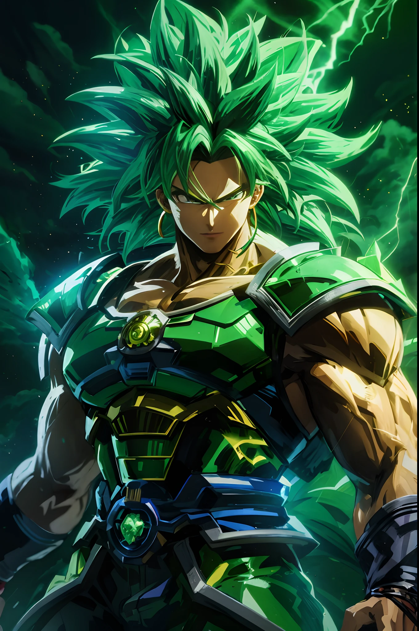 um close up de uma pessoa com um cabelo verde e uma espada, Broly, an epic anime of a energy man, badass anime 8 k, 4 k manga wallpaper, personagem de jogo de luta, 4k anime wallpapers, Anime Wallpaper 4k, Papel de parede anime 4k, arte oficial altamente detalhada, iconic character splash art, estilo anime 4K, Arte HD, Aura verde