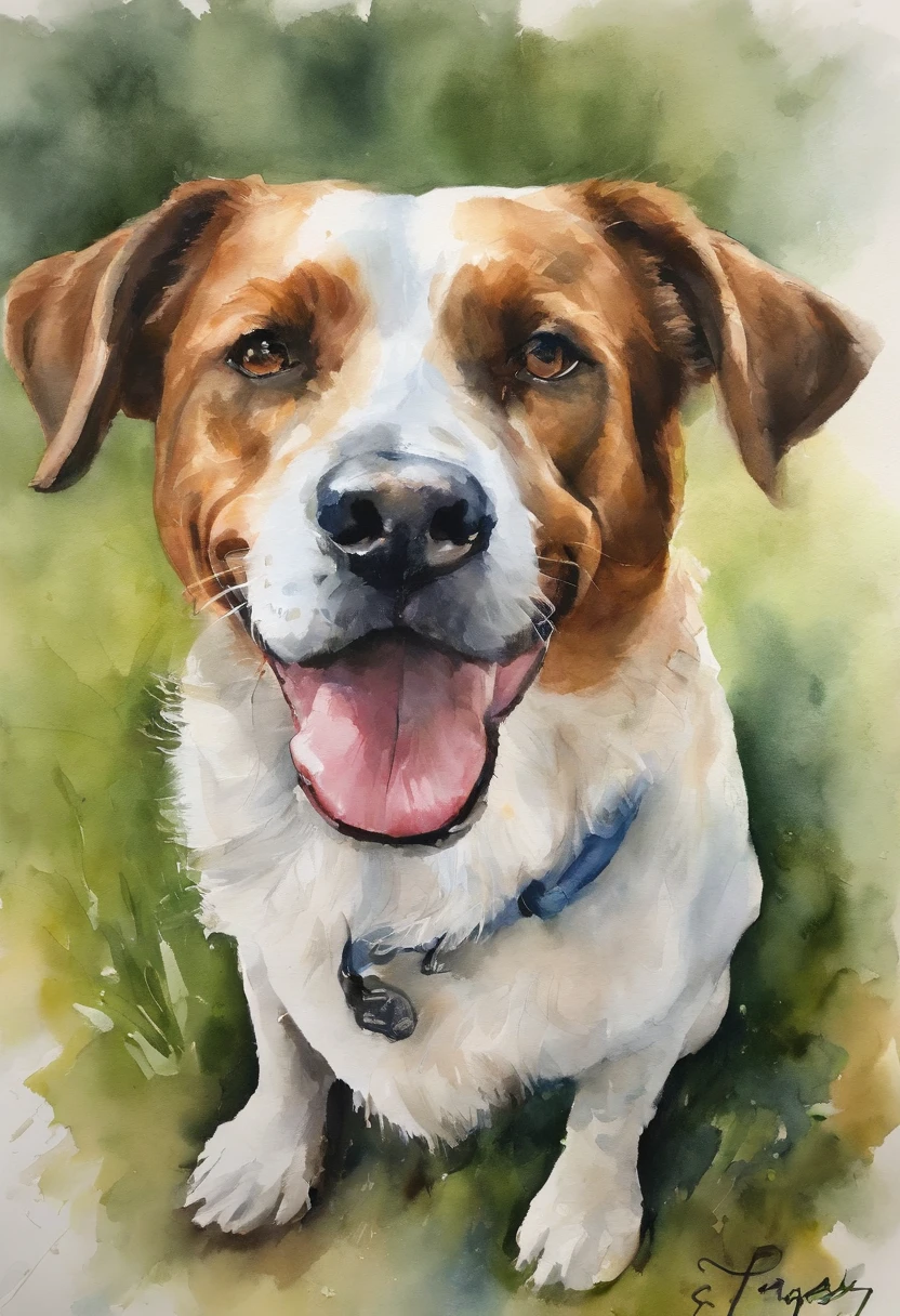 et portrait with owner of Pet photo and portrait of owner, Retrato personalizado, pintura em aquarela, Pet Birthday Memorial Gift, arte de parede