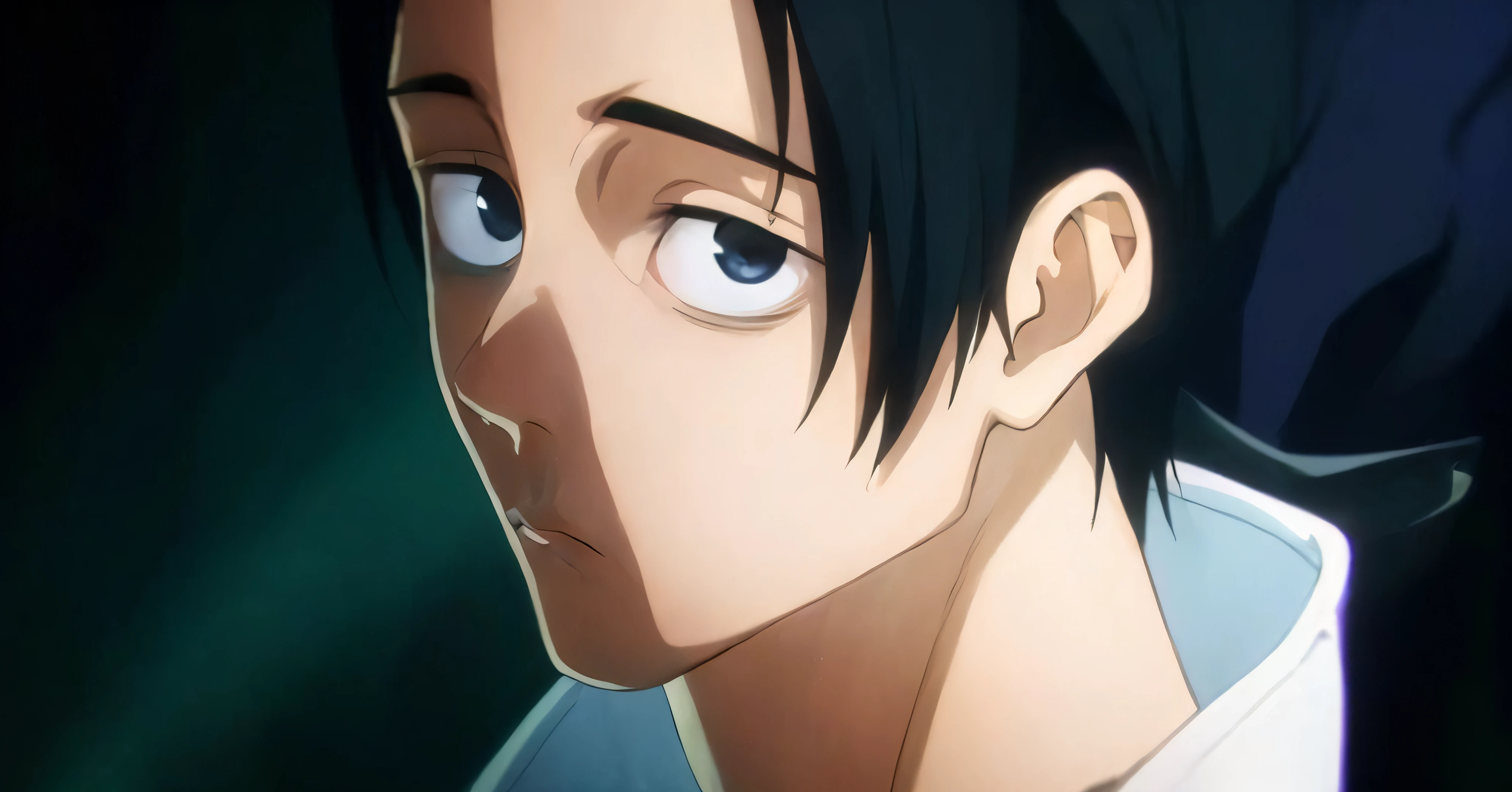 (masterpiece, best quality:1.2), (masterpiece, best quality:1.2),  masterpiece, high quality, beautiful graphics, high detail, ultra detailed, cinematic lighting, HDR, ilustration, yuta okkotsu, jujutsu kaisen, black hair, black eyes, anime realistic painting, 8k quality anime, anime realistic art, 1man, 1boy,