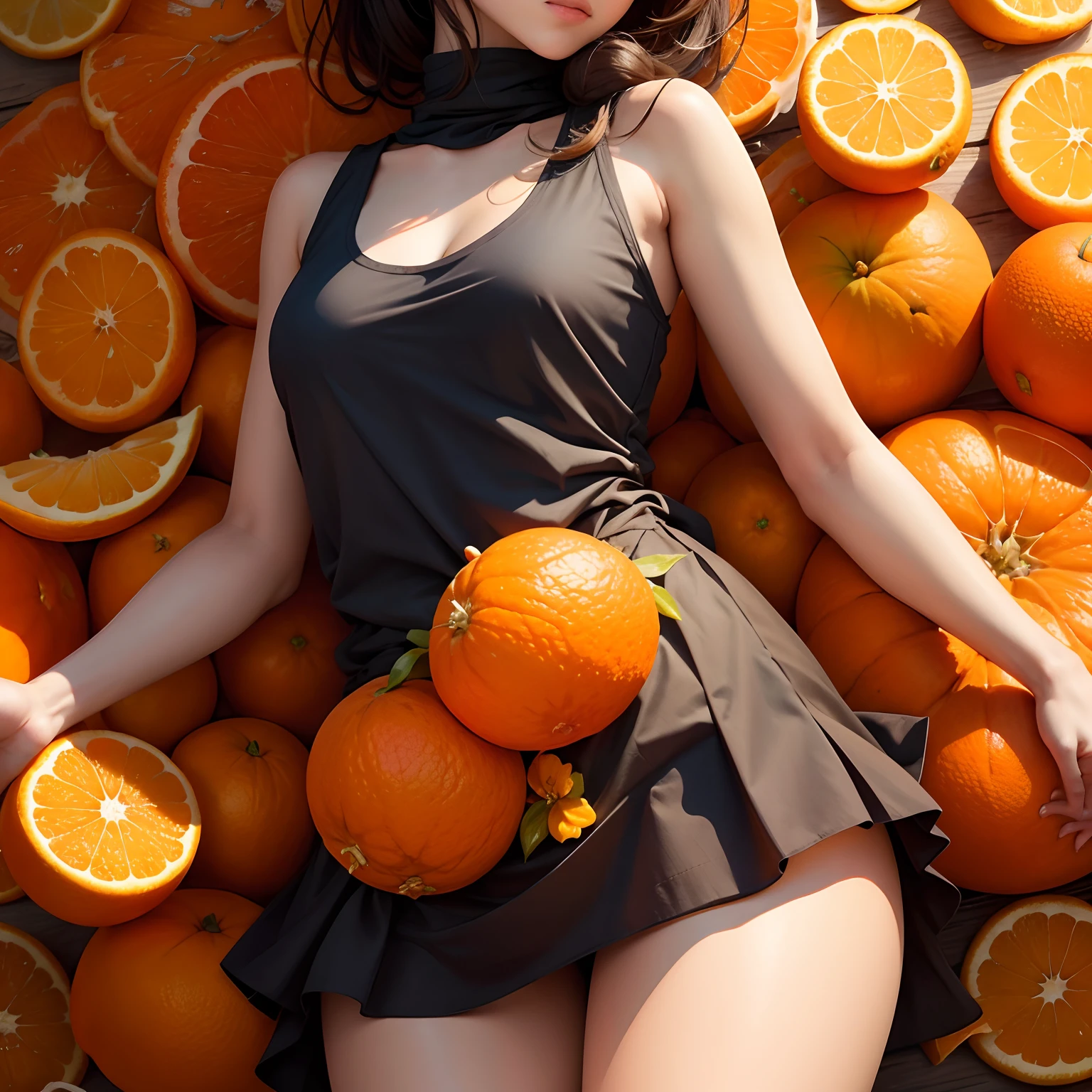 Covered with oranges