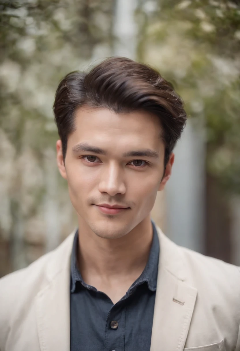 25-year-old boy, White shirt,silky light untidy hair, light beard, looking in camera, Half body,Straight Posing, Perfect Lighting, deepshadow, Best Quality, masutepiece, 超A high resolution, Photorealistic, average body type,