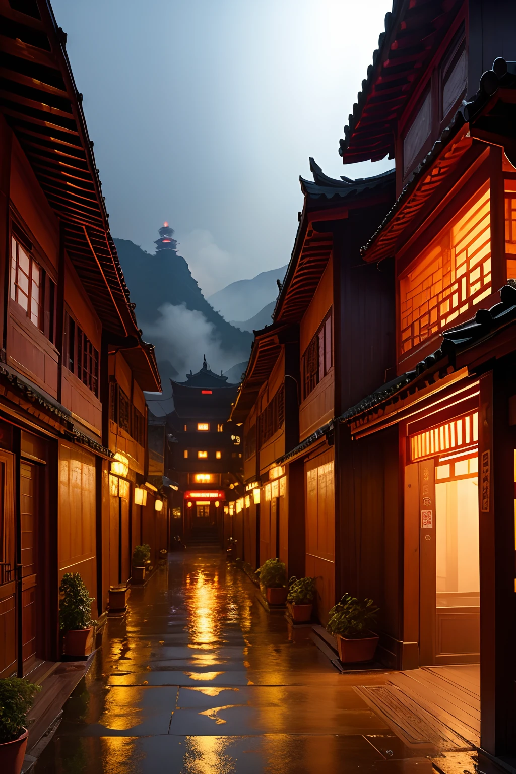 Leshan Hutong，sichuan，a sense of atmosphere，the night，boisterous