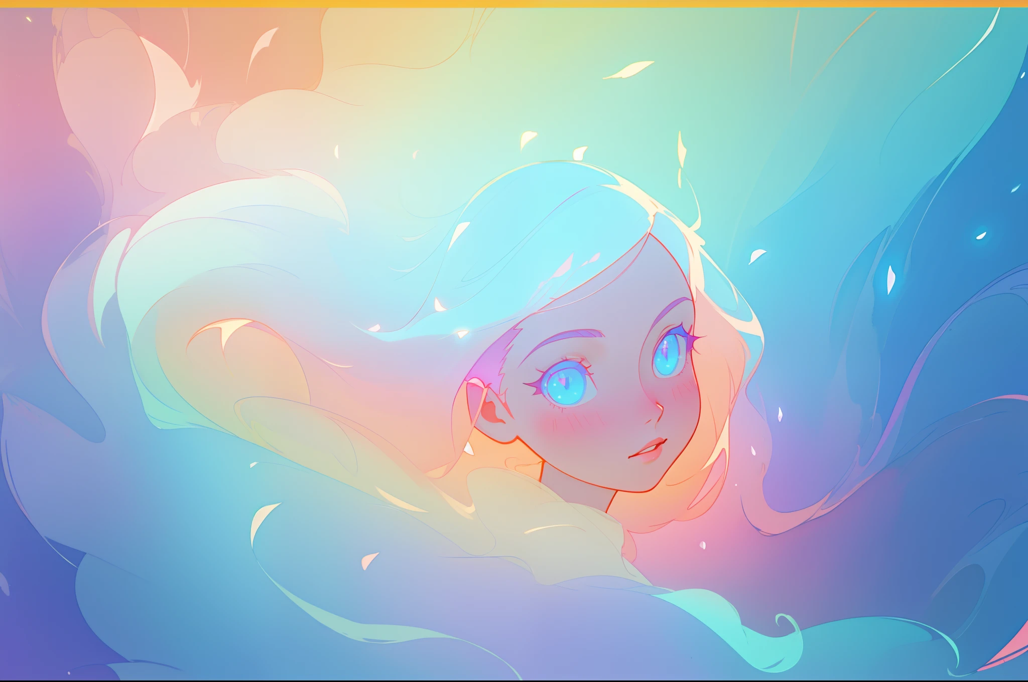 beautiful anime girl in glowing intricately designed ballgown, inspired by Glen Keane, inspired by Lois van Baarle, disney art style, by Lois van Baarle, glowing aura around her, by Glen Keane, jen bartel, glowing lights! digital painting, flowing glowing hair, glowing flowing hair, beautiful digital illustration, fantasia background, whimsical, magical, fantasy, beautiful face, ((masterpiece, best quality)), intricate details, highly detailed, sharp focus, 8k resolution, sparkling detailed eyes, liquid watercolor