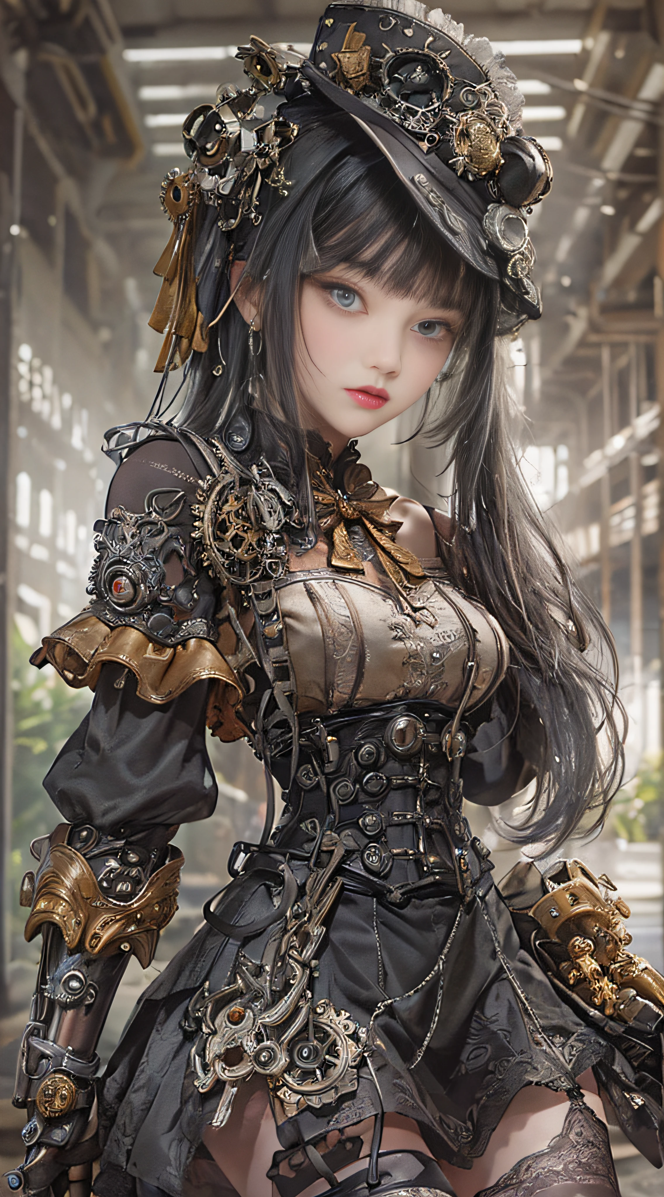 A close up of a woman in a steampunk outfit - SeaArt AI