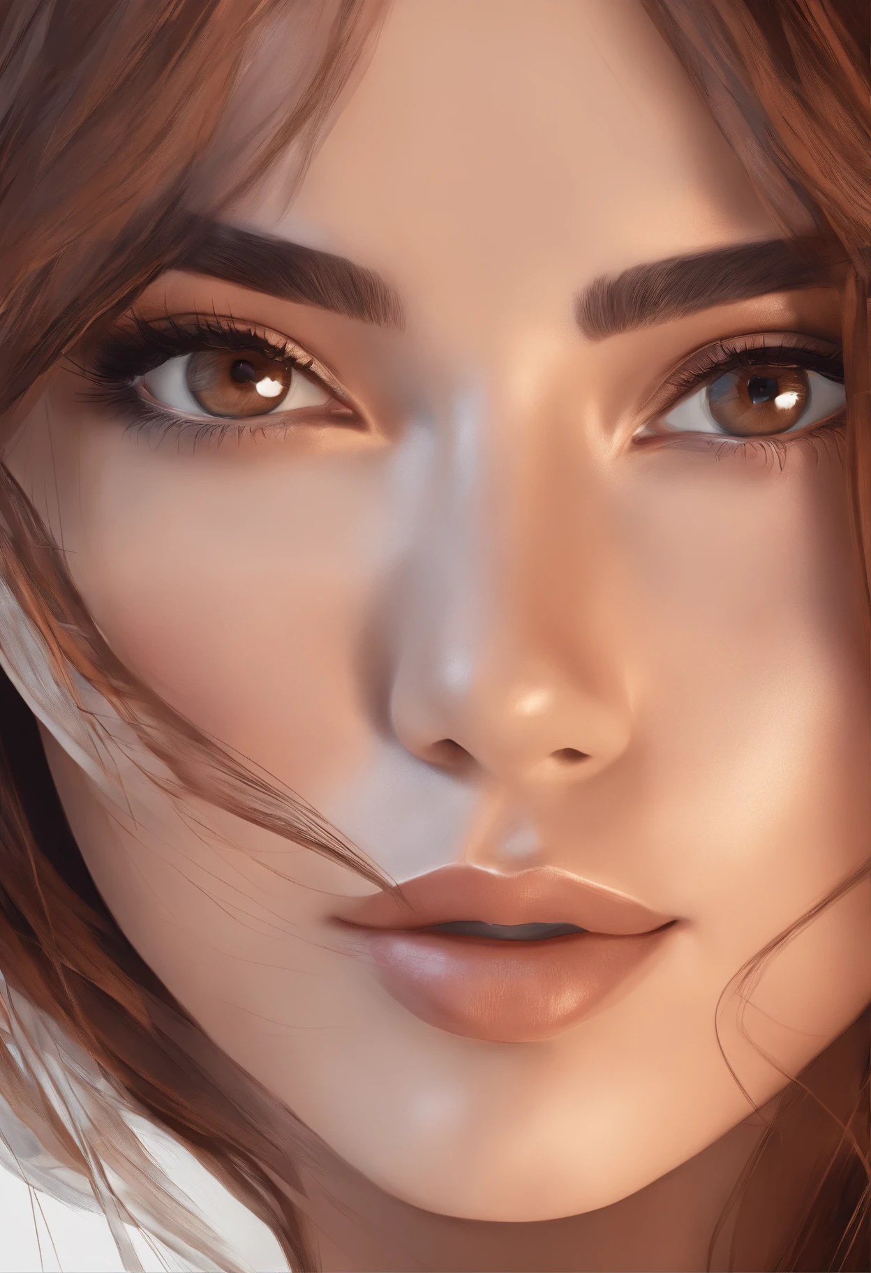 photo realistic woman, woman brown eyes, brown hair, ultrahd, surrealistic style, angel, detailed face
