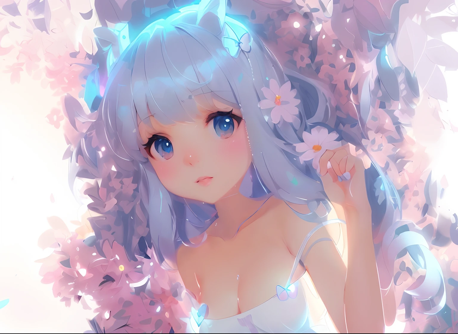 Beautiful animal poodle with dreamy eyes, volumetric illumination, hiperrealista, Detalles intrincados, illustration, dibujo, acuarela, Kawaii Chibi, Comer huevos de Pascua, Uau! , poca profundidad de campo, Paleta suave, Luz suave, minimalista, moderno, Pintura digital, Por Lois Van Baarle y Ross Tran y Artgerm, Tendencias en ArtStation HQ, muy detallado