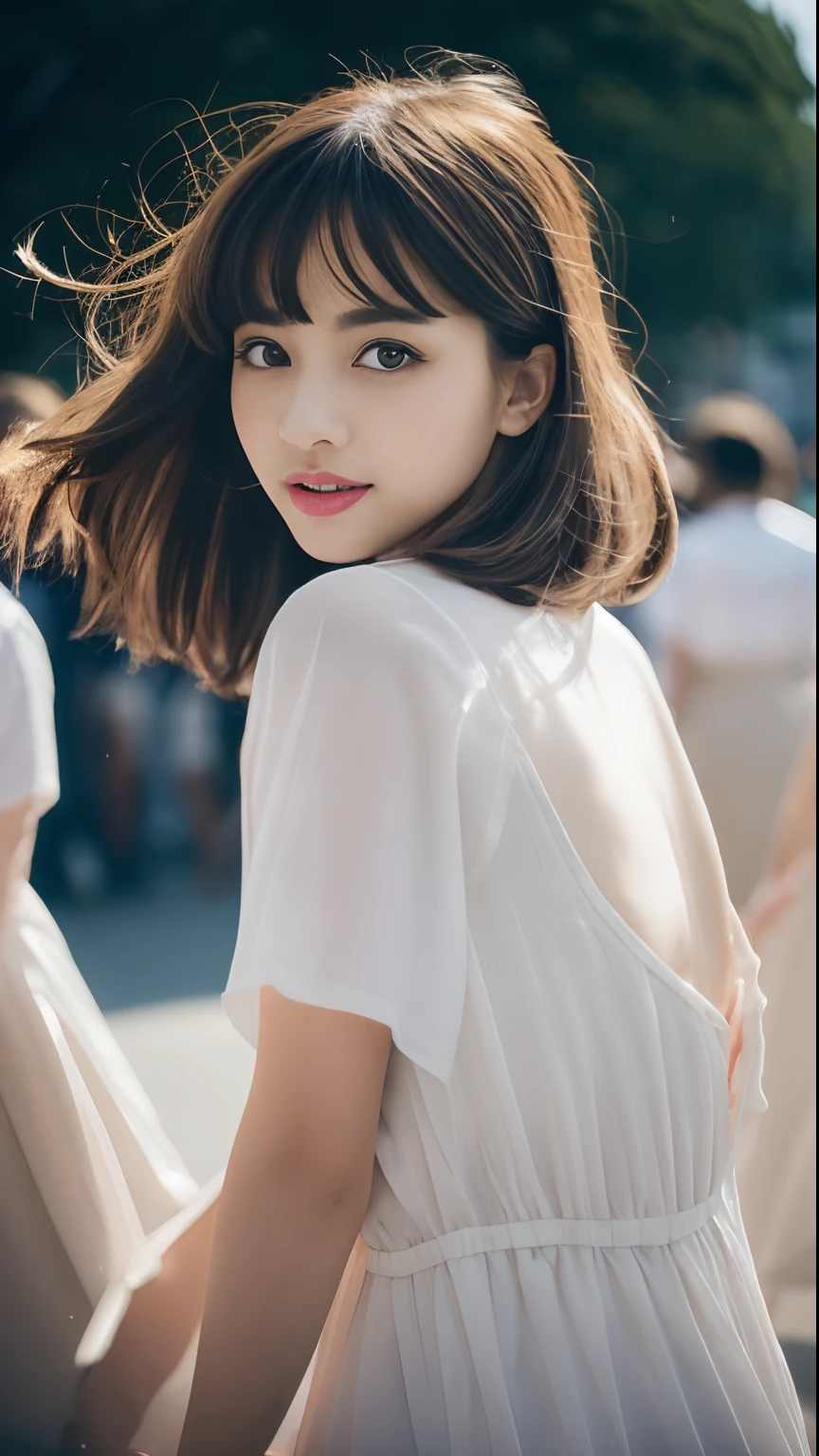 (8K, Raw photo, Photorealistic:1.25) ,( Lip gloss,Glossy finish, Glossy skin, Best Quality, 超A high resolution, chromatic abberation, Caustics, Wide light, Natural Shadow) look with serenity and goddess-like bliss to the spectators,(depth of fields:1.6), (colorful unfocused lights on background:1.2) ,very natural make-up,Shot on a cloudy day . Big eyes.Downcast eyes. The distant look in her eyes、(Chic and classy dresses)(Stylish as a professional model)、Radio City、Medium Hair NSFW. vaginal , More women than men,from behind、Face to face, cum in , Sweat, Silly,(Vulgarity), cum shots、Colossal tits、Chest rubbing、pubick hair、Pushed down、Energetically in and out、supright straddle、 a pixie cut、Girl opens her legs at school、Woman spreading crotch in schoolyard、Woman spreads her legs、Women 、Insert into hidden part、There are twin women rolling up sailor suits、massive crowd、cum shots、a large amount of sperm hides