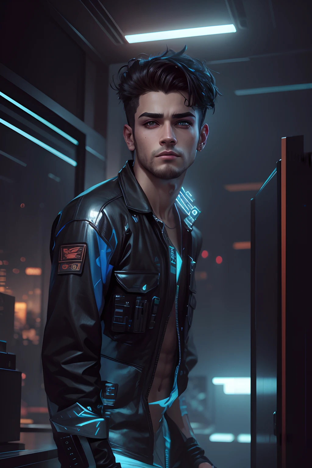 Change background cyberpunk handsome boy realistic face' 8k realistic ' ultra realistic