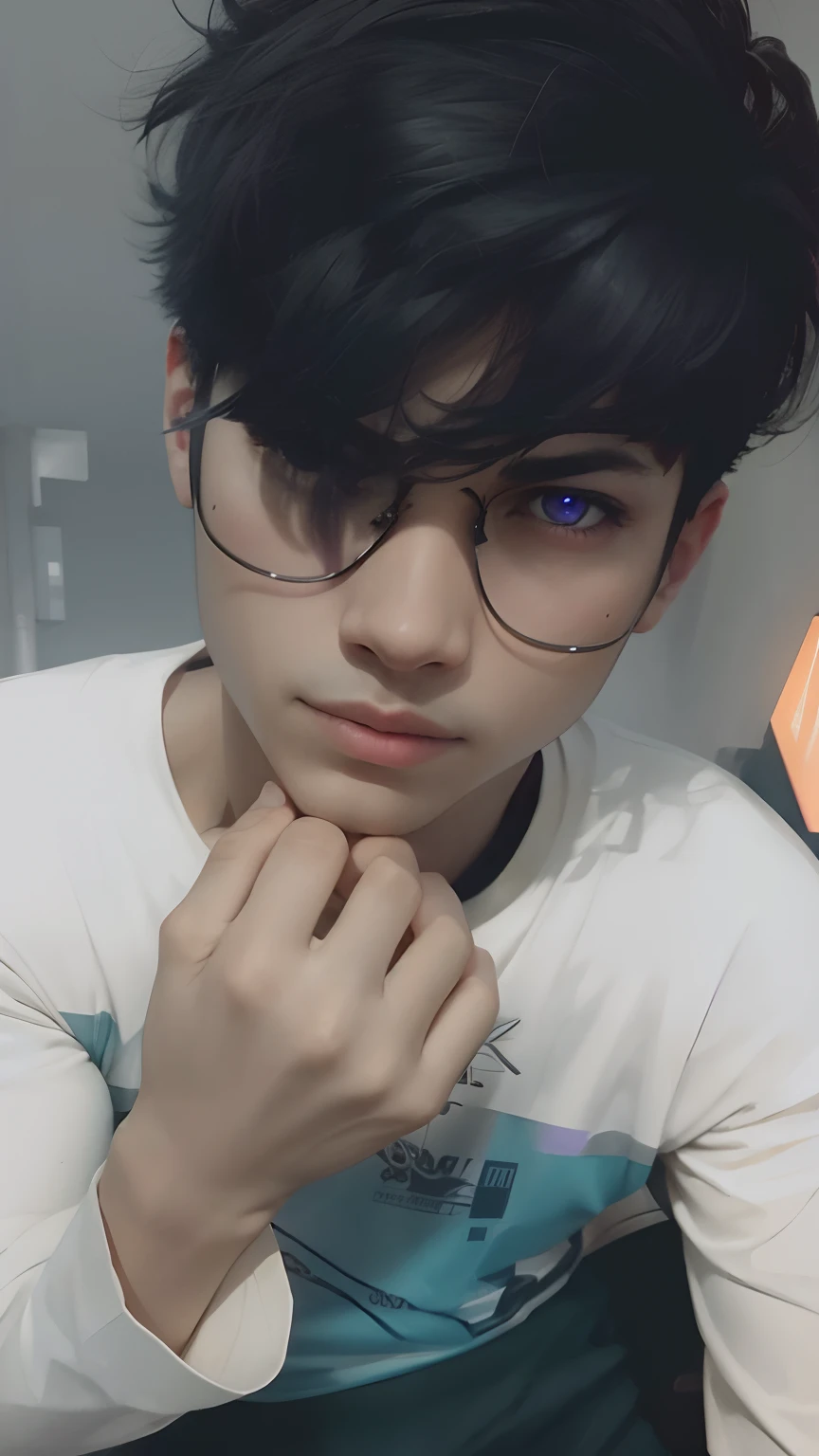 cyber parkAdd ,purple, light in, background,Boy