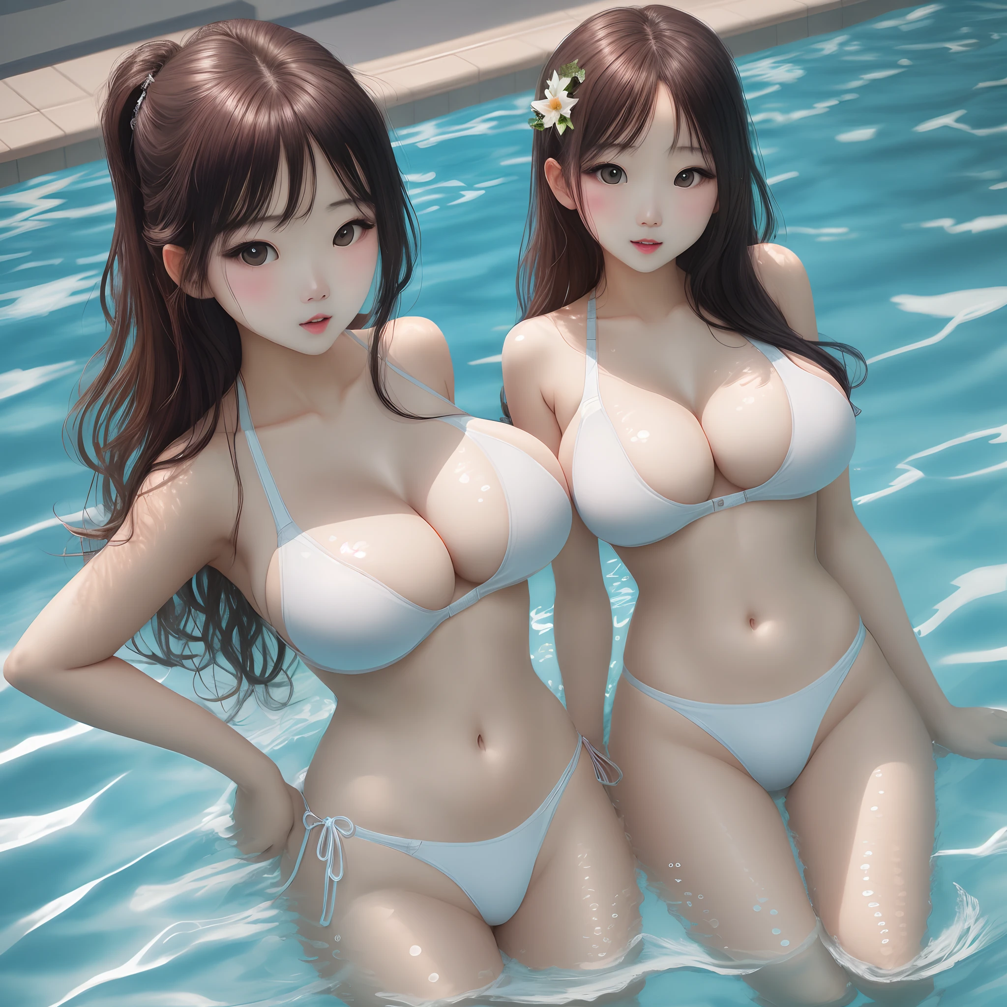 swim wears、a beauty girl、Excellent style、big breasts、Swimming、