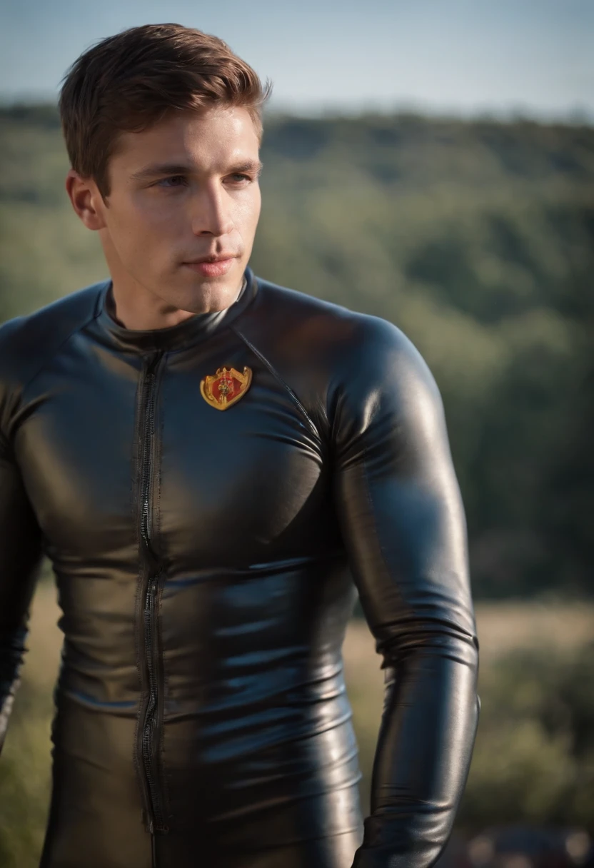 Cinematic film still from james bond, full body, of (("Henry Cavill")), (light skin), looking at viewer, (wearing skintight (turtleneck sweater), (uniform trousers)), (covered, seductive look, toned abs, hard, ((detailed facial features)), alluring brown eyes, (wet clothes),(wet, detailed skin), long wavy hair, (ocean base:1.2), damp, moist, intricate details, shallow depth of field, cinematic lighting, reflections, photographed on a Leica 10772 M-P, 50mm lens, F/2.8, HDR, 8k resolution